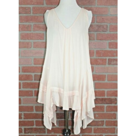 Blush Pink Sleeveless Boho Handerchief Hem Tunic - Picture 1 of 6